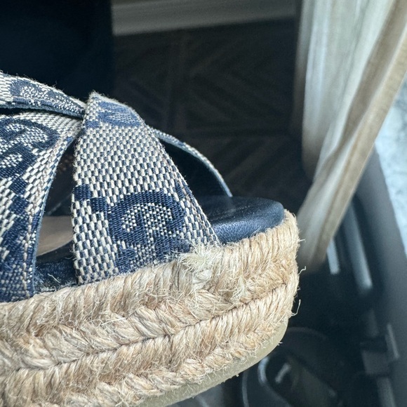 USED -GUCCI Penelope GG Canvas- espadrille wedge size 6 1/2- AUTHENTIC - Picture 11 of 16